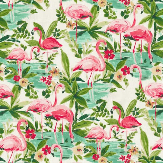 Waverly Floridian Flamingo In Bloom Home D&#xE9;cor Fabric